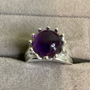 Elegant Sterling Silver and Purple Gemstone Ring